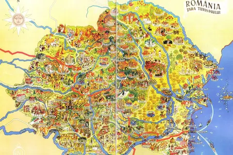 Map: Illustrated Map of Romania