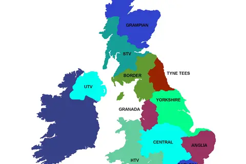 Map: Independent Television Itv Regional Map 19931999