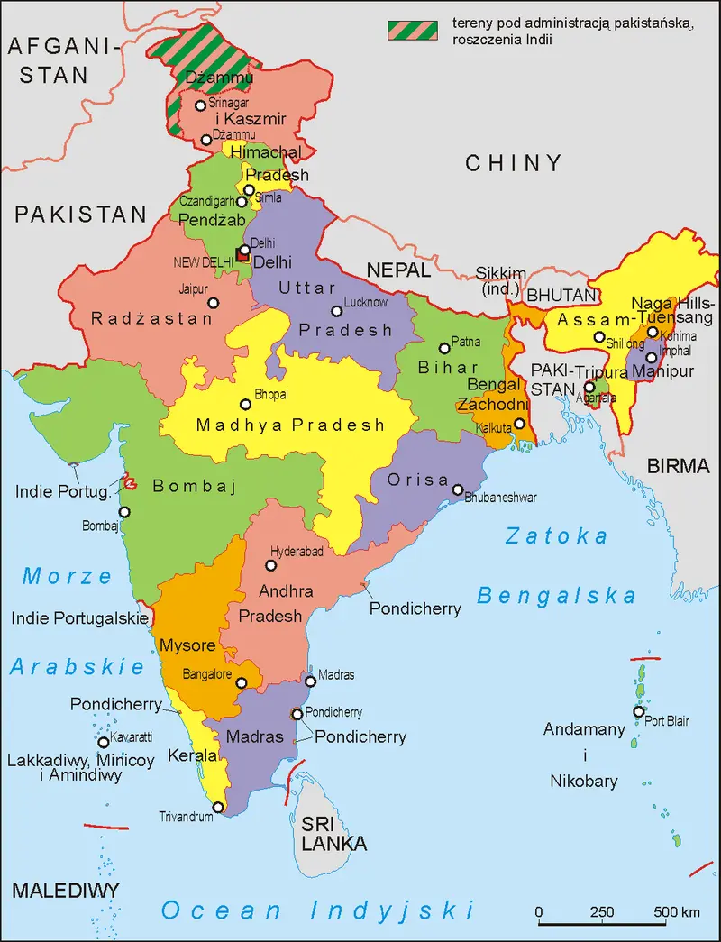 Map: India Administrative Map 1957 Pl