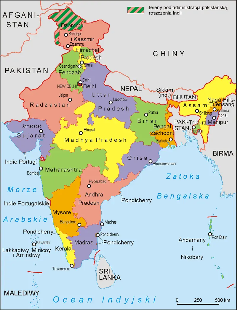Map: India Administrative Map 1960 Pl