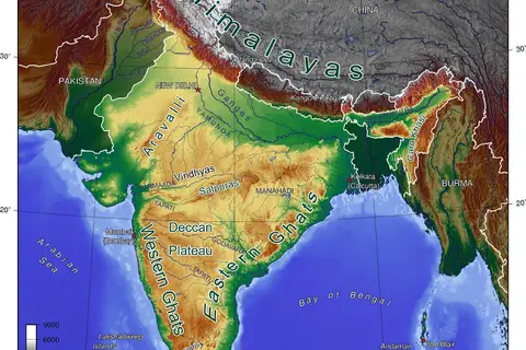 Map: India Geographic Map