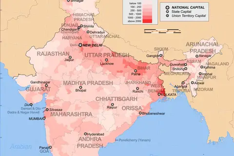 Map: India Population Density Map