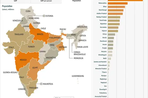 Map: Indian Equivalents : Population