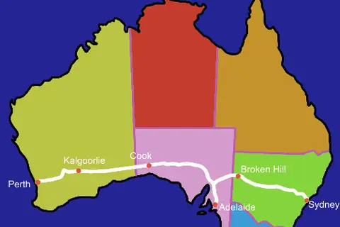 Map: Indian Pacific Map