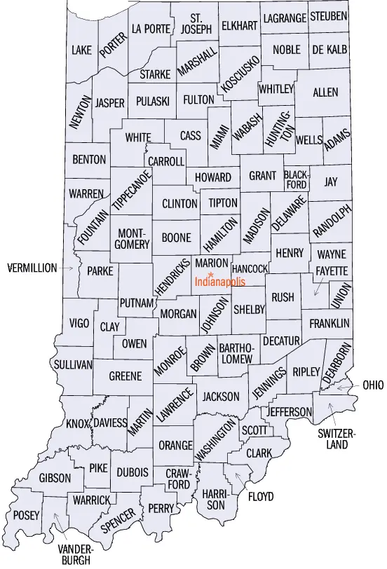 Map: Indiana County Map Cropped