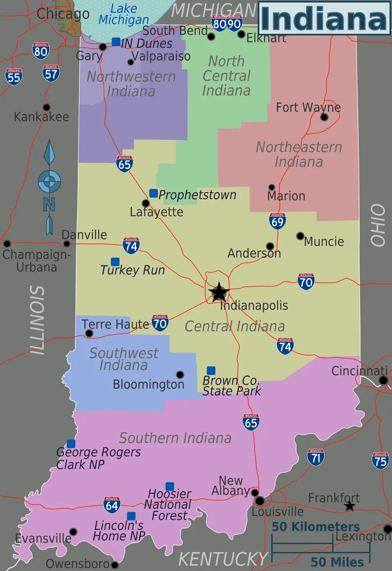 Map: Indiana Regions Map Draft