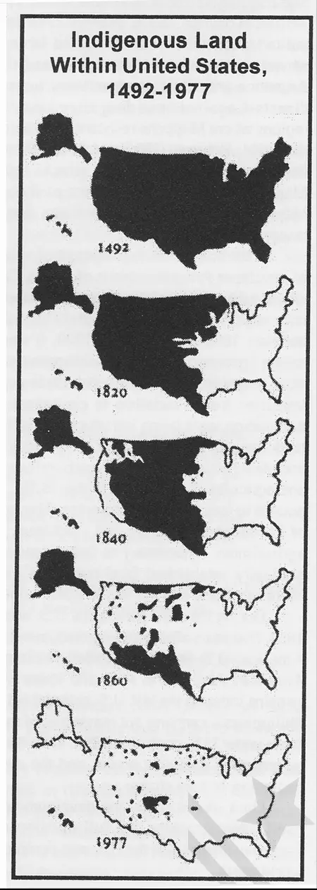 Map: Indigenous Land Within the United States 1492-1977