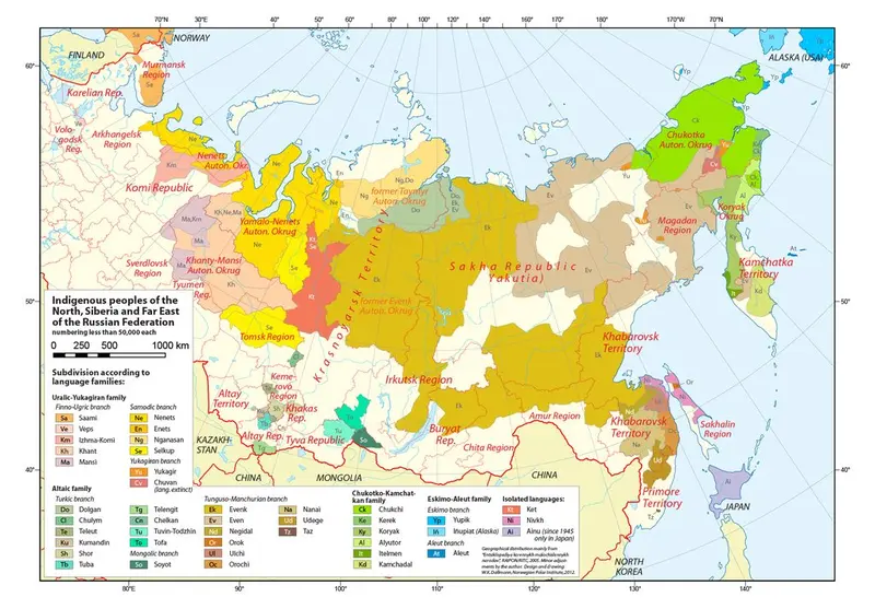 Map: Indigenous Peoples of Siberia and the Far East