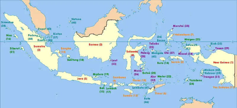 Map: Indonesia Map with Name of Islands