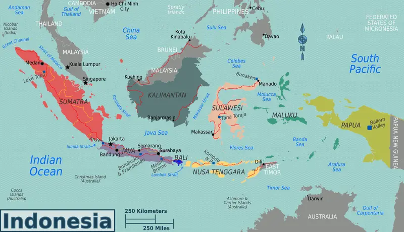 Map: Indonesia Regions Map