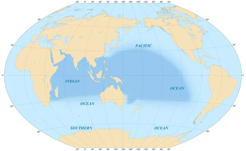 Map: Indopacific Biogeographic Region Mapen