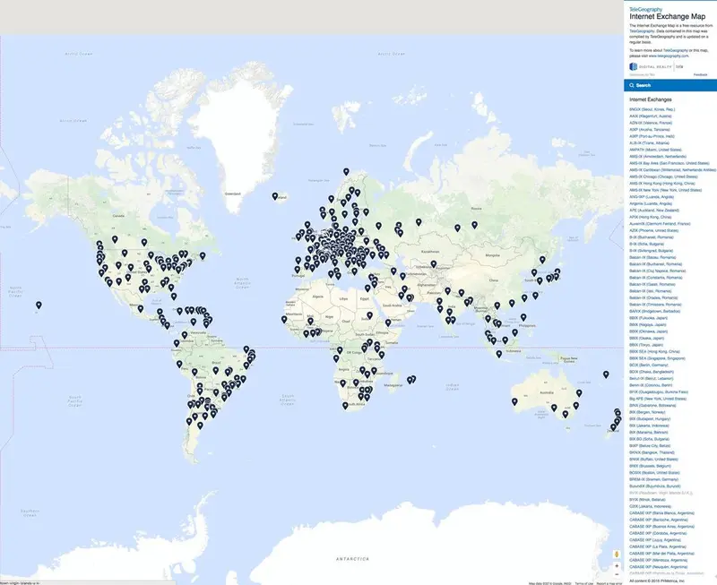 Map: Internet Exchange (google)Map