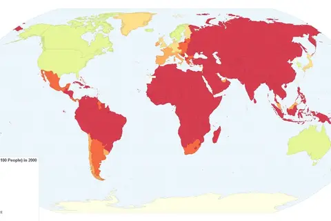 Map: Internet Users (Per 100 People) by Country
