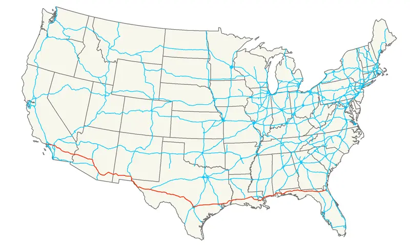 Map: Interstate 10 Map