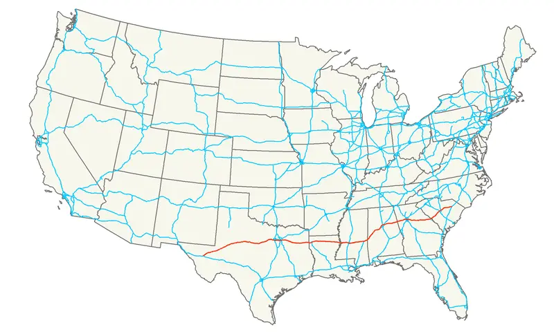Map: Interstate 20 Map