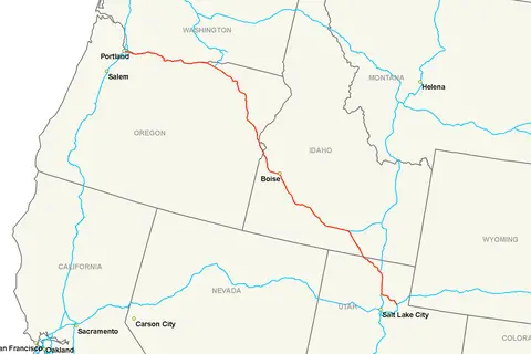Map: Interstate 84 W Map