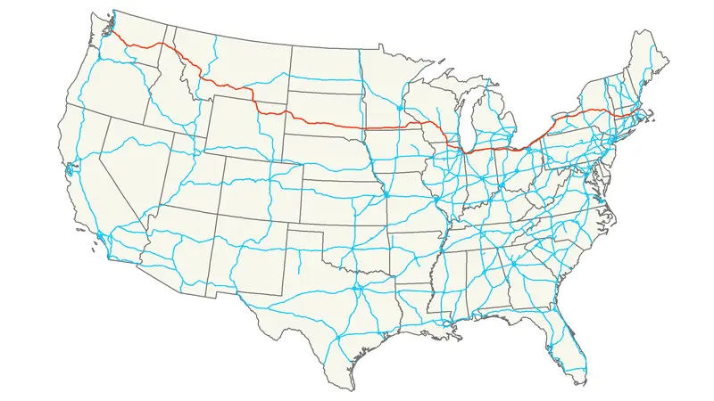 Map: Interstate 90 Map