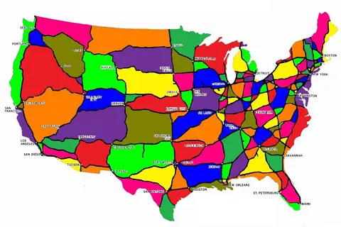Map: Interstate Highways as State Lines