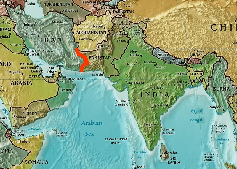 Map: Iran Pakistan India Map