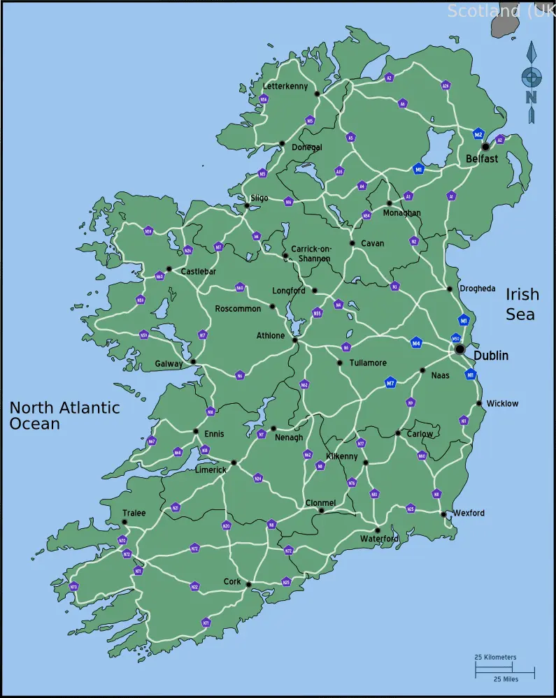 Map: Ireland Road Map