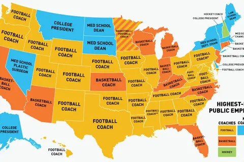 Map: Is Your State’s Highest-Paid Employee a Coach? Probably.