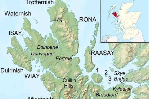 Map: Isle of Skye Uk Relief Location Map Labels
