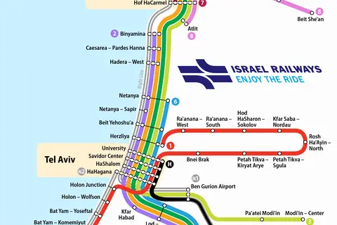Map: Israel Railways Map En