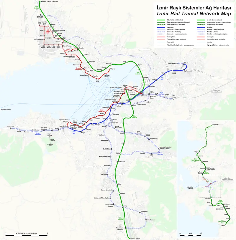 Map: Izmir Rapid Transit Map