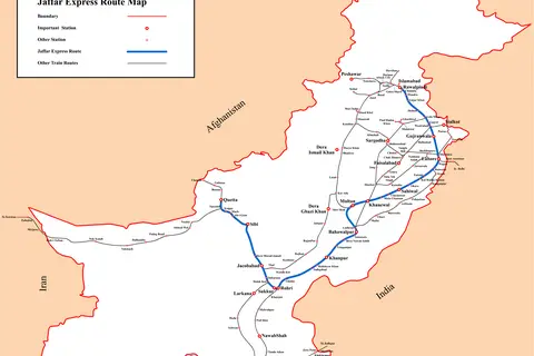 Map: Jaffar Express Route Map