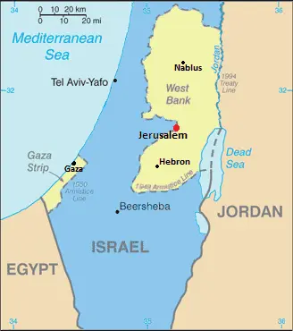 Map: Jerusalem Map Green Line2