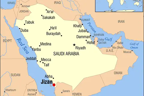 Map: Jizan Saudi Arabia Locator Map