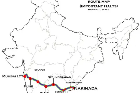 Map: Kakinada Mumbai Ltt Express Route Map
