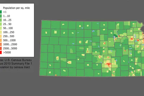 Map: Kansas Population Map
