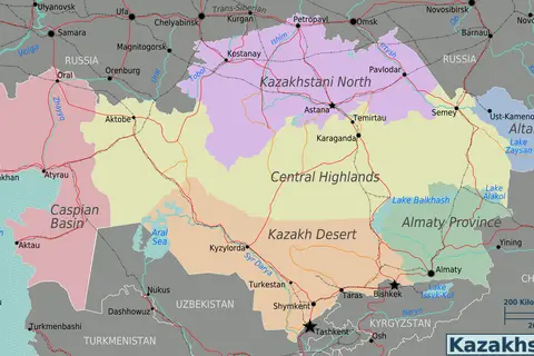 Map: Kazakhstan Regions Map
