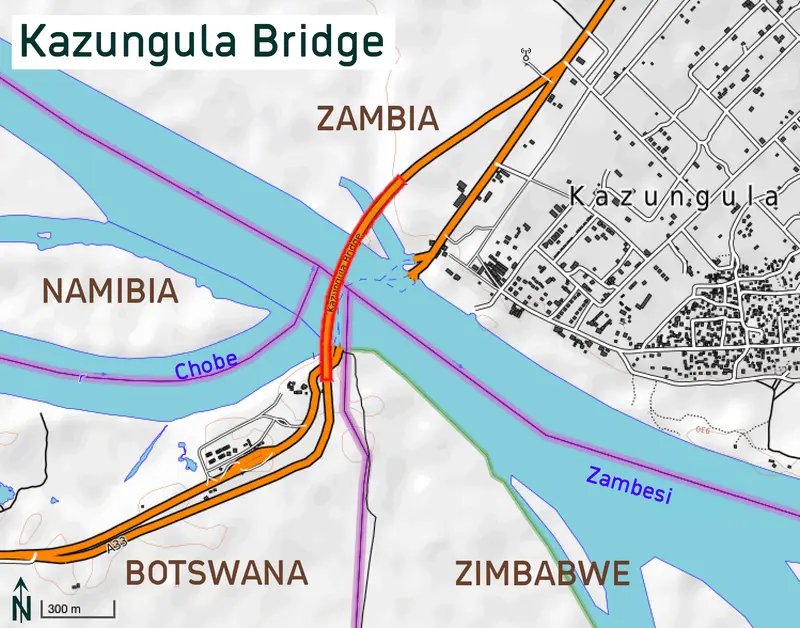 Map: Kazungula Bridge Map