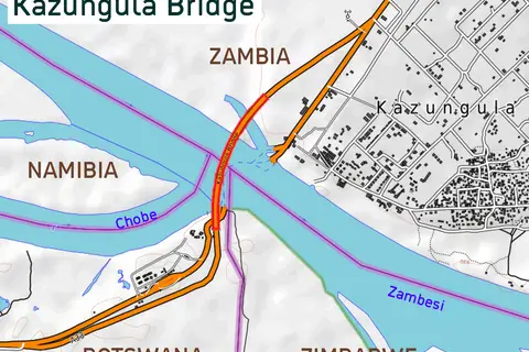 Map: Kazungula Bridge Map