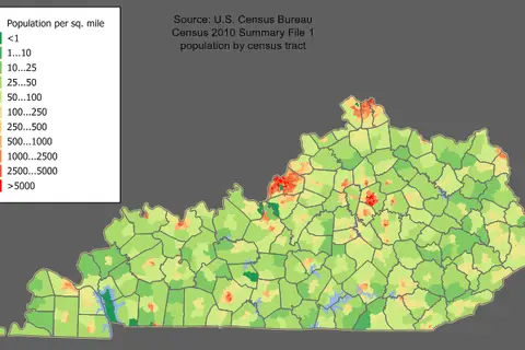 Map: Kentucky Population Map