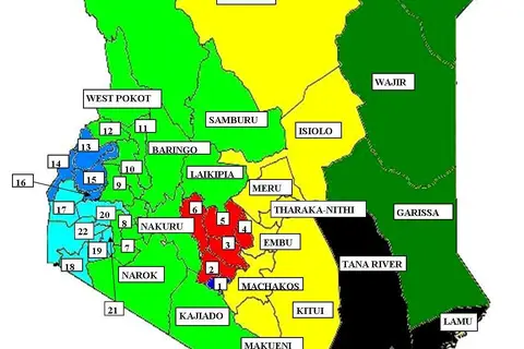 Map: Kenya Counties Map Labelled