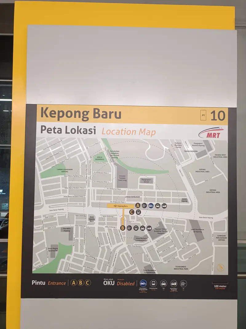 Map: Kepong Baru Mrt Station Location Map 220616