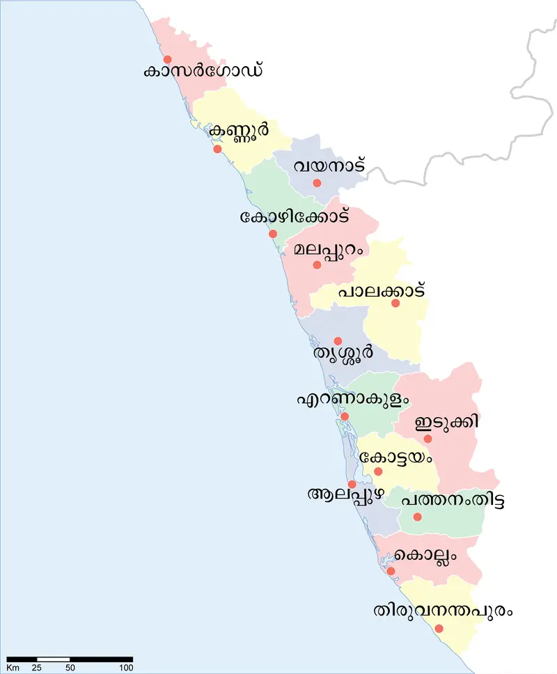 Map: Kerala Political Map