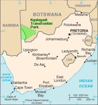 Map: Kgalagadi Transfrontier Park Map