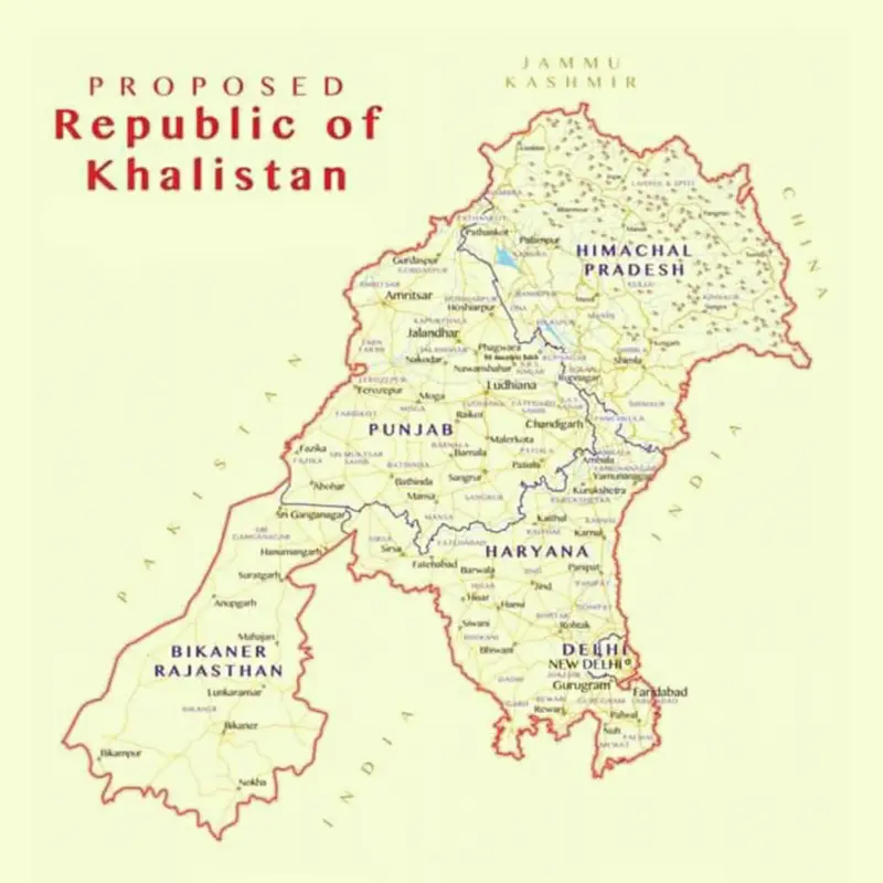 Map: Khalistan Map
