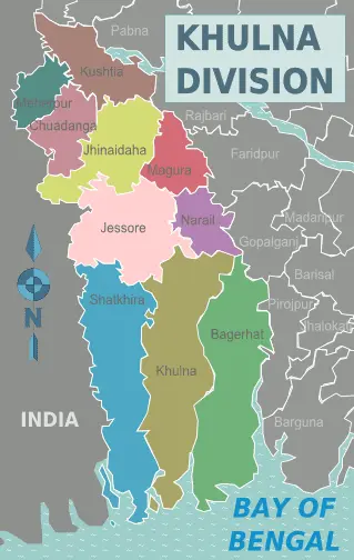 Map: Khulna Division Districts Map