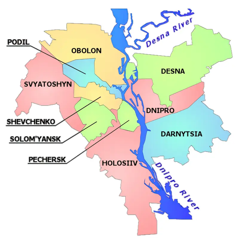 Map: Kiev Map English