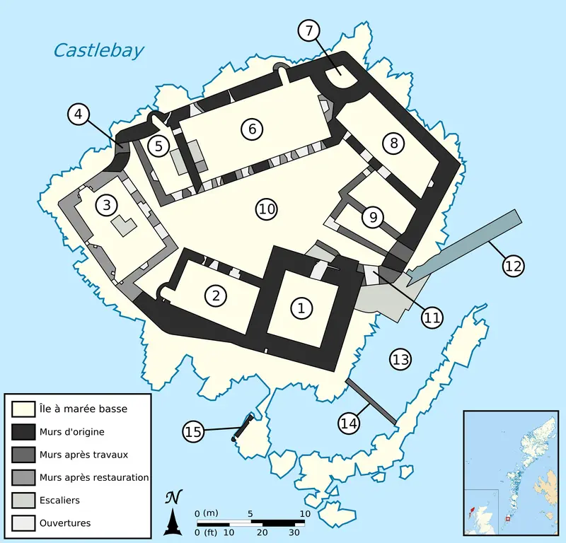 Map: Kisimul Castle Map Labelledfr