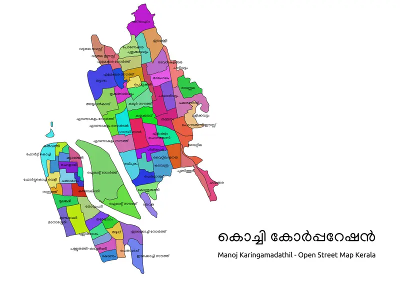 Map: Kochi Corporation Delimitation Ward Map 2021