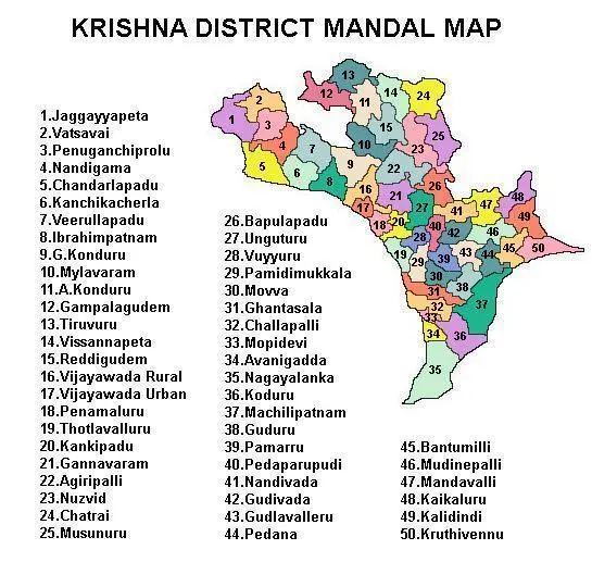 Map: Krishna District Mandal Map