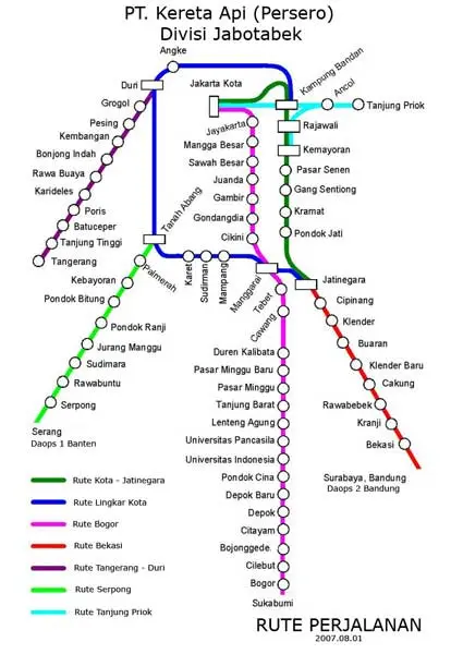 Map: Krl Commuter Line Map 2007