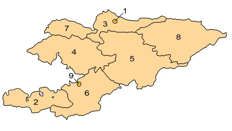 Map: Kyrgyzstan Provinces Map