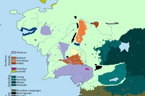 Map: Languages of Middle-earth